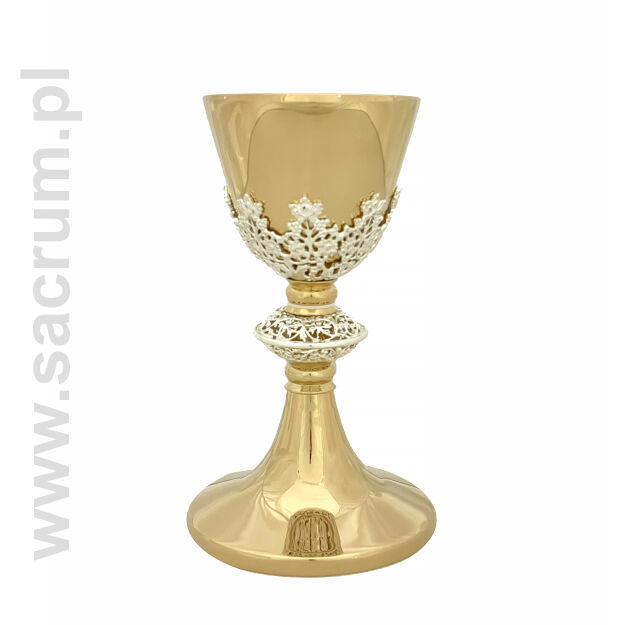 Kielich złocony z ażurowym zdobieniem, 47-0053, wysokość 20,5 cm