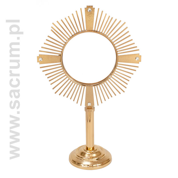 Minimonstrancja / kustodia złocone 08-607 białe kamienie, wysokość 46 cm