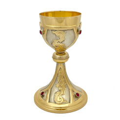 Kielich liturgiczny złocony 08-226, wysokość 21 cm