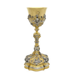 Kielich liturgiczny, złocony, 04-855, wysokość 31 cm