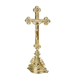 Krzyż ołtarzowy mosiężny, 18-03, wysokość 40 cm