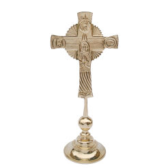 Krzyż dwustronny mosiężny, neokatechumenalny 933, wysokość 25 cm